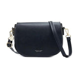 Half Round Crossbody Bag PU Leather Handbag Women Shoulder Purse