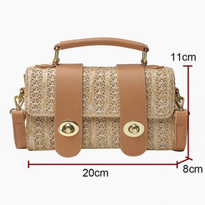 Retro Straw Crossbody Bag Rattan Handbag Beach Shoulder Female Bag WLHB2364