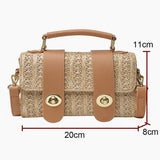 Retro Straw Crossbody Bag Rattan Handbag Beach Shoulder Female Bag WLHB2364