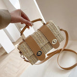 Retro Straw Crossbody Bag Rattan Handbag Beach Shoulder Female Bag WLHB2364