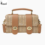 Retro Straw Crossbody Bag Rattan Handbag Beach Shoulder Female Bag WLHB2364