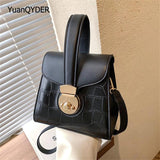 Stone Pattern Women's Shoulder Bag High Leather Ladies Messenger Bags