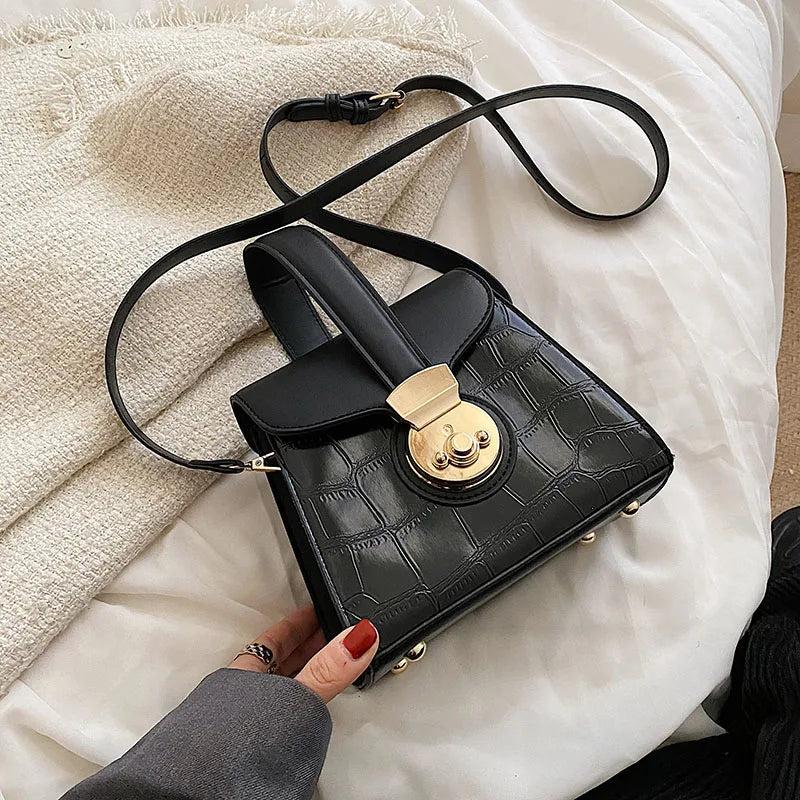 Stone Pattern Women's Shoulder Bag High Leather Ladies Messenger Bags