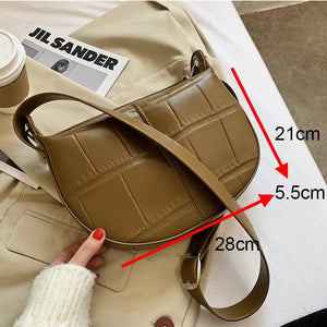 Crocodile Pattern Shoulder Bags Vintage Small PU Leather Handbags