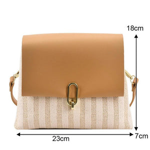 Women's Contrast Woven Crossbody Bag Envelope Shoulder Square Bag WLHB2360