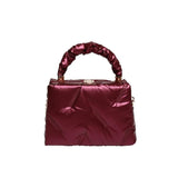 Quilted Nylon Shoulder Bag Chains Crossbody Tote