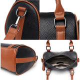 Barrel-shaped Cowhide Women Shoulder Bag