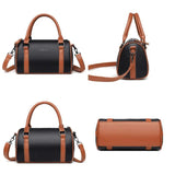 Barrel-shaped Cowhide Women Shoulder Bag