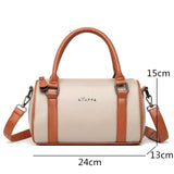 Barrel-shaped Cowhide Women Shoulder Bag