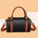 Barrel-shaped Cowhide Women Shoulder Bag