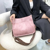 Vintage Leopard Shoulder Bag Women Leather Crossbody Bag For Female Large Tote