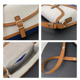 Panelled Shoulder Bag Canvas PU Leather Patchwork Messenger Bag WLHB2474