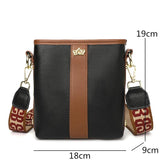 Leather Women Handbag High Shoulder Bag Small Bucket Bag