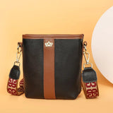 Leather Women Handbag High Shoulder Bag Small Bucket Bag