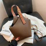 Vintage Crossbody Bucket Bag Leather Handbag Purse
