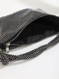 Crystal Rhinestone Clutch Purse Silver Evening Bag for Women