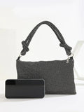 Crystal Rhinestone Clutch Purse Silver Evening Bag for Women