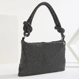 Crystal Rhinestone Clutch Purse Silver Evening Bag for Women