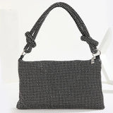 Crystal Rhinestone Clutch Purse Silver Evening Bag for Women