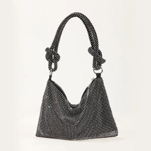 Crystal Rhinestone Clutch Purse Silver Evening Bag for Women