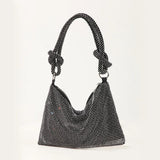 Crystal Rhinestone Clutch Purse Silver Evening Bag for Women