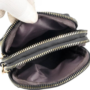 Three Layer Zipper Shoulder Bag for Women