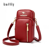 Three Layer Zipper Shoulder Bag for Women