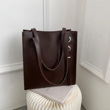 Women's Large Capacity Shoulder Bag PU Leather Bucket Handbag