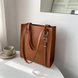 Women's Large Capacity Shoulder Bag PU Leather Bucket Handbag