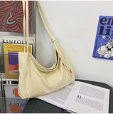 Canvas Textile Green Shoulder Bag Y2K Grunge Korea School Book Laptop