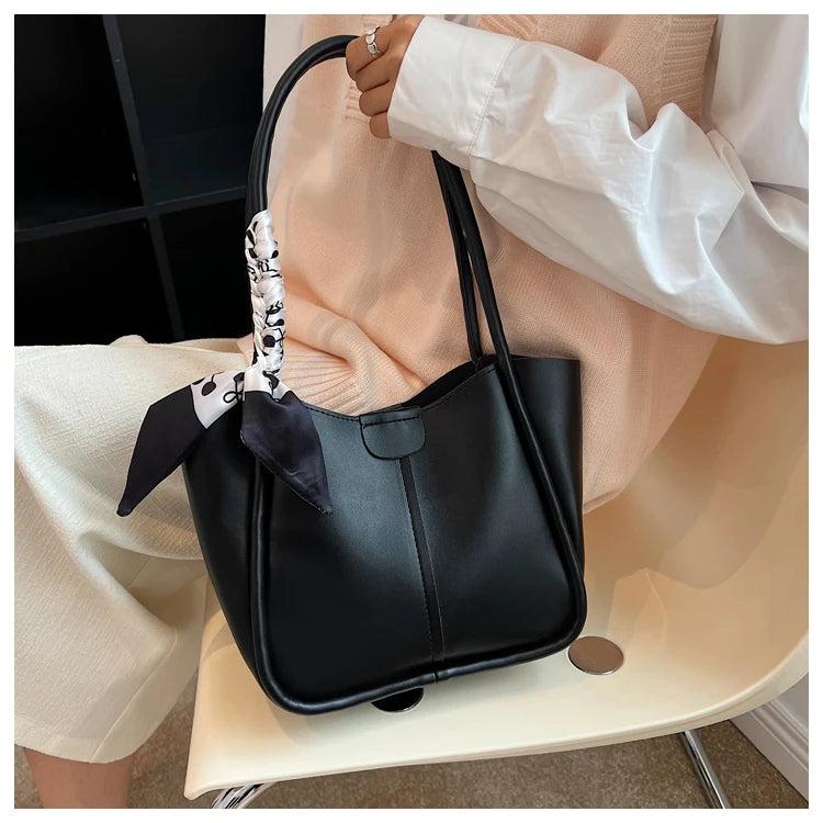 2pcs Soft PU Leather Shoulder Bags for Women Underarm Bag Handbags Purses
