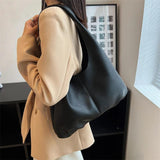 Soft PU Large Handbags Women's Shopper Big Tote Splicing Suture Shoulder Bags