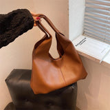 Soft PU Large Handbags Women's Shopper Big Tote Splicing Suture Shoulder Bags