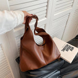 Soft PU Large Handbags Women's Shopper Big Tote Splicing Suture Shoulder Bags