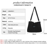 Corduroy Shoulder Bag for Women Zipper Handbag Large Capacity Tote