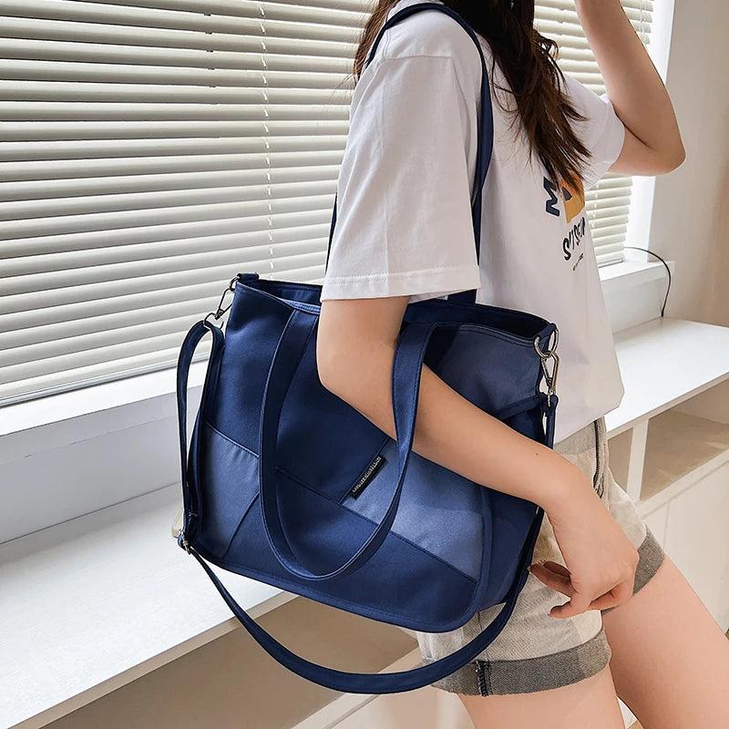 Women Canvas Shopping Bags Shoulder Bag Large Capacity Handbag