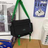 Women Shoulder Bag Nylon Messenger Bag Large Capacity Canva Solid Handbag
