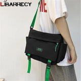Women Shoulder Bag Nylon Messenger Bag Large Capacity Canva Solid Handbag