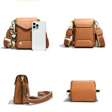 100% Leather Women Tote Bag Solid Rivet Cowhide Ladies Bags Shoulder Crossbody B