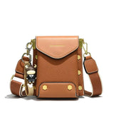 100% Leather Women Tote Bag Solid Rivet Cowhide Ladies Bags Shoulder Crossbody B