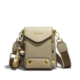 100% Leather Women Tote Bag Solid Rivet Cowhide Ladies Bags Shoulder Crossbody B
