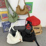 Korea Women's Bag Zipper Handbags Nylon Waterproof Totes