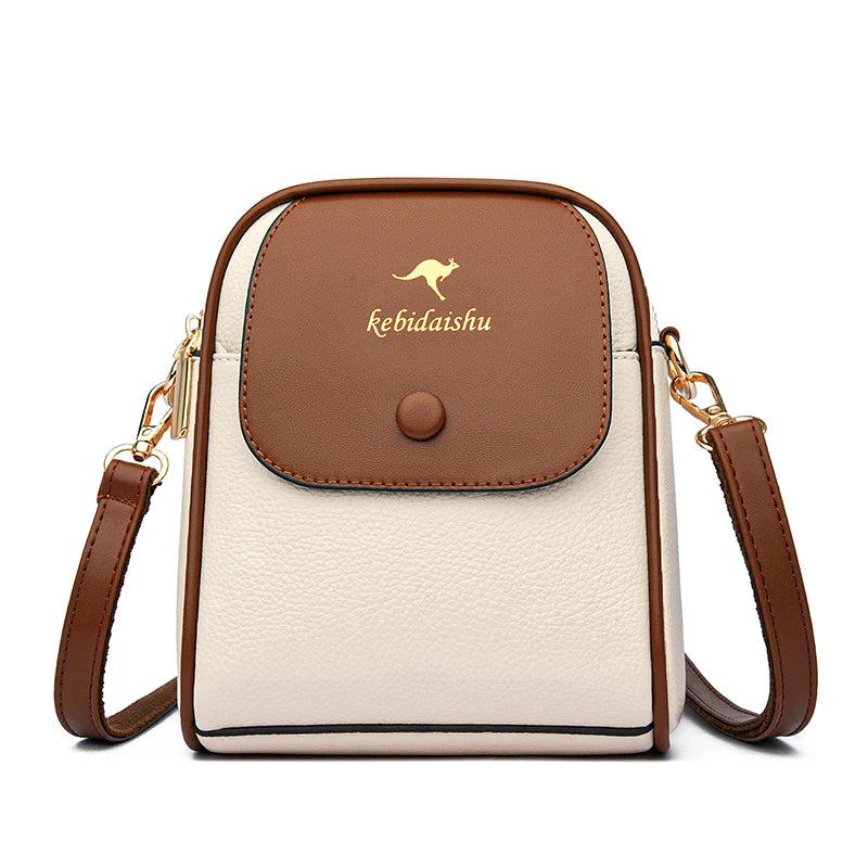 Leather Crossbody Bag for Women Panelled Shoulder Bag