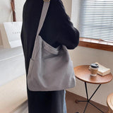 Female Minimalist Canvas Work Laptop Shoulder Bag