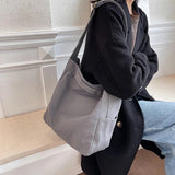 Female Minimalist Canvas Work Laptop Shoulder Bag