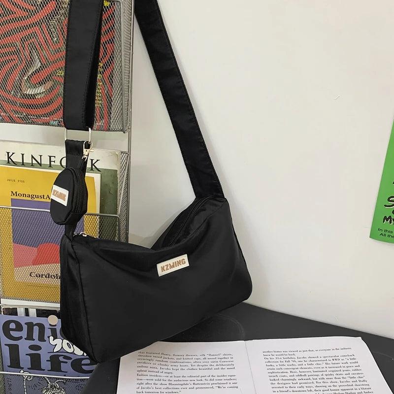 Solid High Nylon Ladies Shoulder Bags Women Messenger Bags