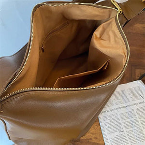 Women's Soft Leather Messenger Bag Vintage Solid Colors Autumn Winter