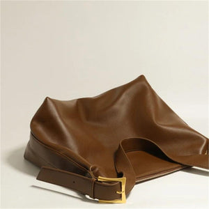 Women's Soft Leather Messenger Bag Vintage Solid Colors Autumn Winter