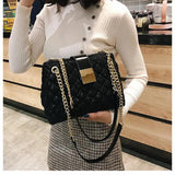 Diamond Pattern Chain Shoulder Bag for Women