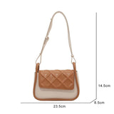 Women's PU Leather Crossbody Bag Square Shoulder Bag Yellow Khaki
